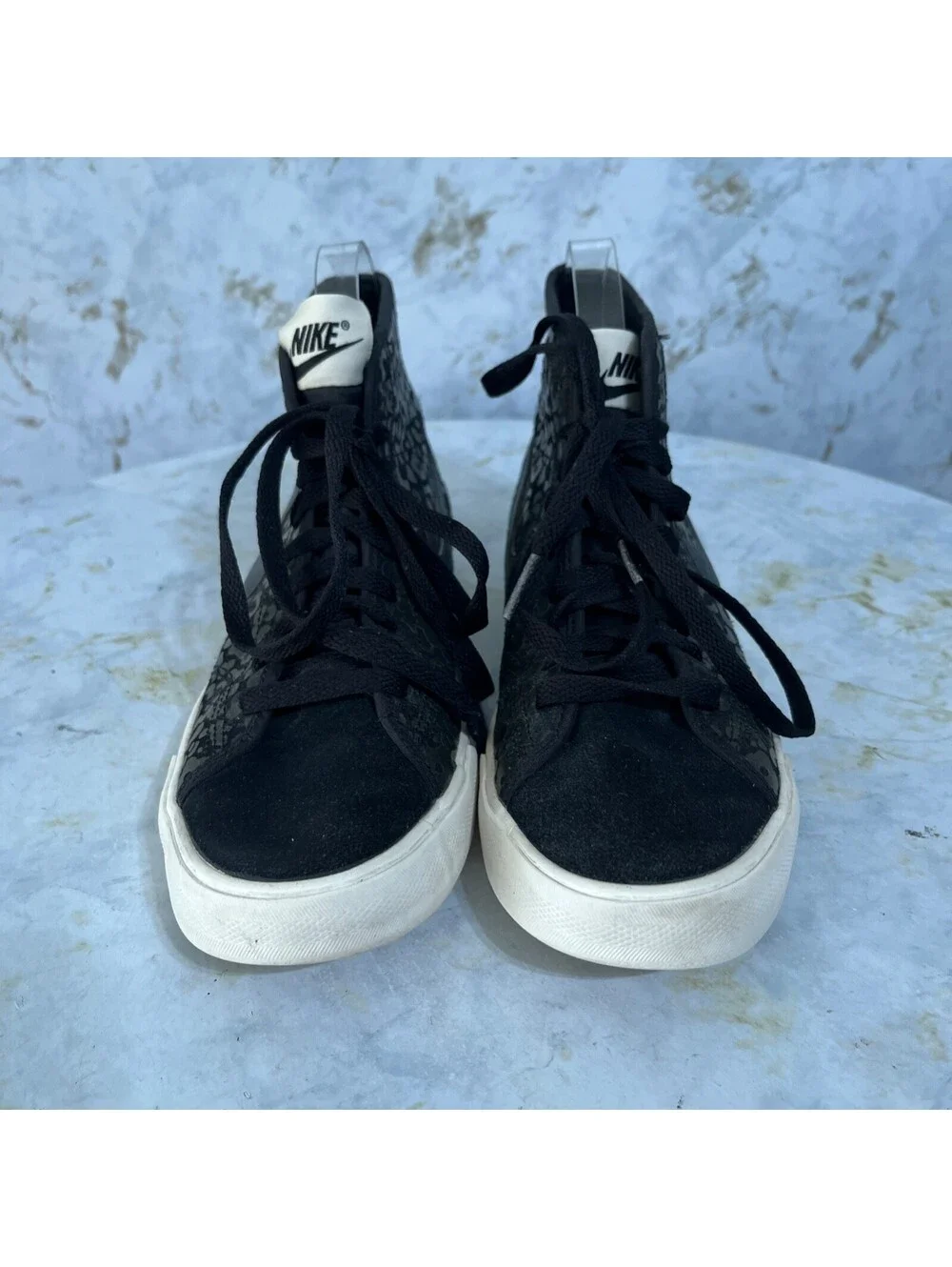 Nike Primo Court Mid Womens Size 7 Shoes Black White Athletic Trainer Sneakers